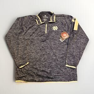 Notre Dame Colosseum 1/4 Zip Pullover Men’s L Blue Heather ND Irish Top NWT